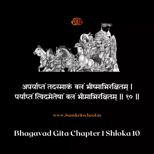 Bhagavad Gita Chapter 1 Shloka 10 | श्रीमद्भगवद्गीता - Sanskrit School